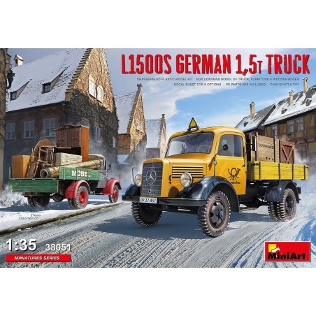 Maqueta de  camion Miniart 1/35 Mercedes-Benz L1500S German 1.5t Truck