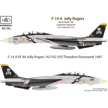 1/48 HAD Decal Grumman F-14A Tomcat VF-84 Jolly Rogers