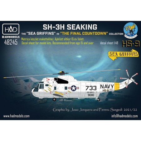 HAD 1/48 Decals Sikorsky SH-3H Seaking The Sea Griffins in "The Final Countdown" Collection