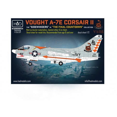 HAD 1/72 Decal A-7E Corsair VA-86 ”Sidewinders” in ”The final countdown” decal sheet collection
