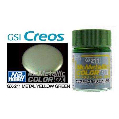 Mr Hobby Mr Metallic  Color GX Metal Yellow Green (18ml)
