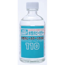 Mr. Hobby Mr Aqueous Thinner T-110 T-111 diluyente para pinturas Aqueous Hobby Color (110ml 400ml) y limpieza de herramientas 2