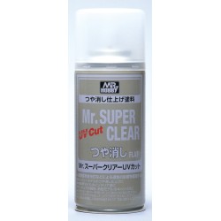 Mr Hobby Mr Super Clear UV Cut Spray 170 ml barniz con protección UV brillo B522 y mate B523 2