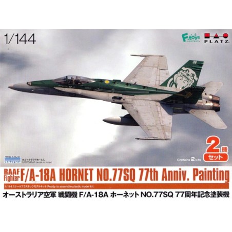Platz 1/144 Royal Australian Air Force Fighter F / A-18A Hornet NO.77 SQ 77th Anniversary Painting Machine (Set of 2)