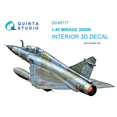 Quinta Studio 1/48 Mirage 2000N  interior 3D decals (Kinetic)
