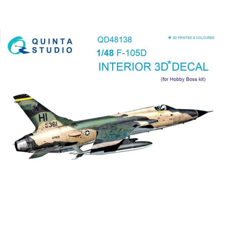 Quinta Studio 1/48 F-105D - interior 3D decals (HobbyBoss)