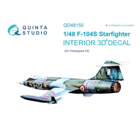 Quinta Studio 1/48 F-104S Starfighter interior 3D decals for (Hasegawa)
