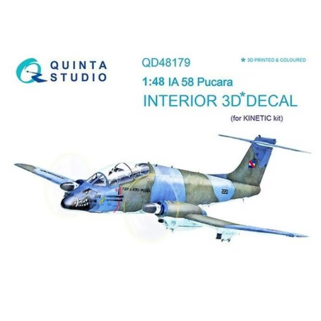 Quinta Studio 1/48 IA 58 Pucara  interior 3D decals (Kinetic)