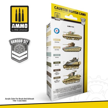 Ammo Mig Caunter British Cammo Armort Paint Set
