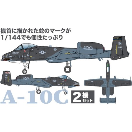 Platz 1/144 U.S. Air Force Attack Aircraft A-10C Thunderbolt II 122nd Fighter Wing Black Snake 2 Set