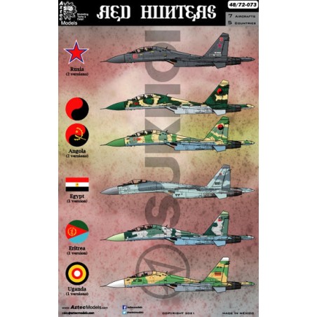 Aztec Models 1/48 Decals Red Hunters Sukhoi Su-27, Su-30 & Su-35