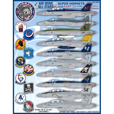 Furball Calcas 1/48 "Air Wing All-Stars Super Hornets Part IV" F/A-18E/F