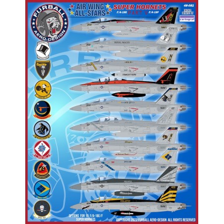 Furball Calcas 1/48 "Air Wing All-Stars Super Hornets Part V" F/A-18E/F