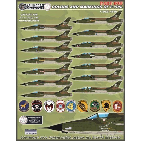 Furball decals 1/48 "Colors and Markings of Republic F-105s Part I" F-105D/F/G