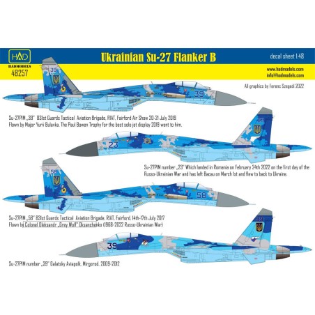 HAD calcas 1/48 Ukrainian Su-27 Flanker B