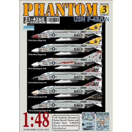 DXM Calca 1/48 USN F-4B/J/N VF-11/51/92/213 Phantom Collection 3