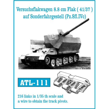 Friul Model 1/35 ATL-111 Versuchsflakwagen 8.8 cm Flak (41/37) auf Sonderfahrgestell Pz.Sfl. IVc Track Links