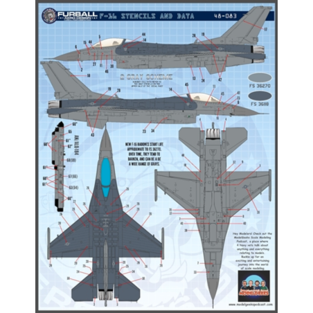 Furball Decals 1/48 Lockheed-Martin F-16 Stencils (LATE)
