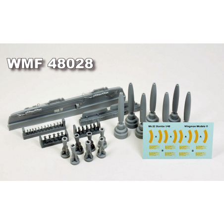 Wingman Kit resina 1/48 IAI F-21/Kfir C-1 & IAI Nesher/Dagger/Finger Bomb racks with six Mark 82 GPBs