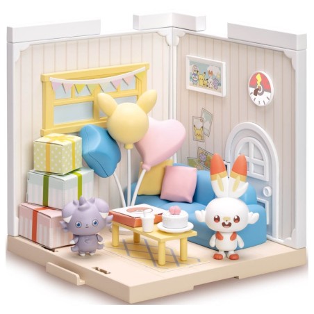 Maqueta Takara Tomy Pokemon Poke Peace House Lounge Scorbunny & Espurr