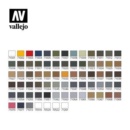 Vallejo Plastic case with 72 colors Model Air