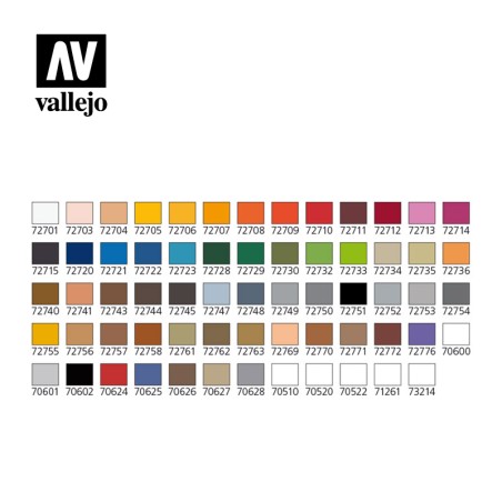 Vallejo Plastic case with 47 colors Game Air