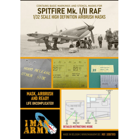 1 Man Army Mascara 1/32  Spitfire Mk.I/II RAF