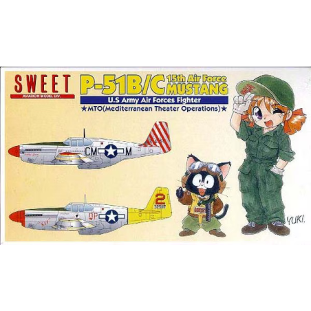 Maqueta de avión Sweet 1/144 P-51B/C 15th AF Mustang