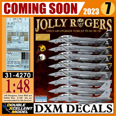 DXM Decals 1/48 Jolly Rogers USN F-14B Upgrade Tomcat VF-103 '00~'04