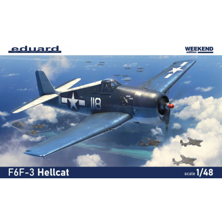 Maqueta de avion Eduard 1/48 F6F-3 Hellcat WEEKEND edition