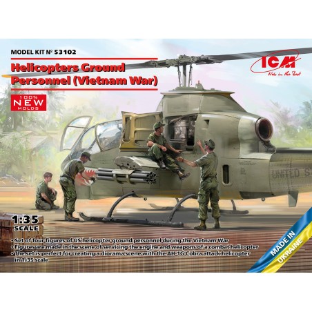 Maqueta de figuras ICM 1/35 Helicopters Ground Personnel (Vietnam War)