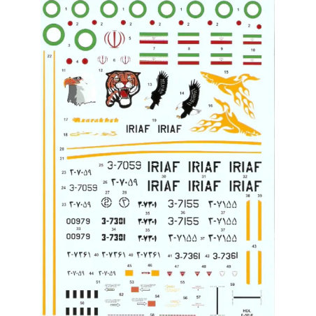 Hi-Decal 1/48 Decals Northrop F-5E Tiger II Islamic Iranian Air Force