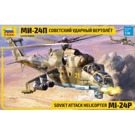 Zvezda 1/48 Mi-24P Soviet Attack Helicopter model kit