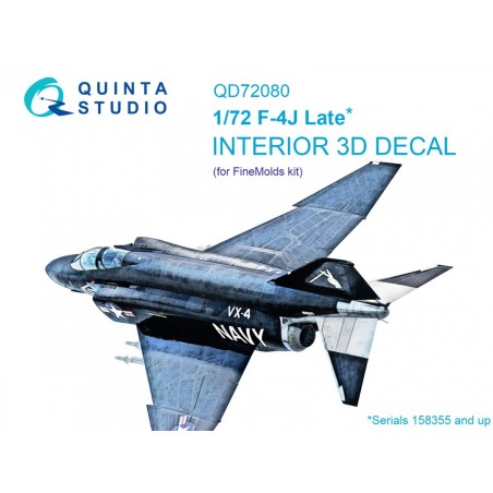 Calca Quinta Studio F-4J - Late (Serials 158355 up) interior 3D decal  (Finemolds kit)