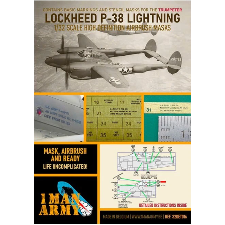 1 Man Army 1/32 MASK for Lockheed P-38L Lightning