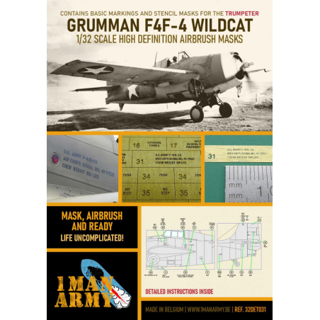 1 Man Army 1/32 MASK for Grumman F4F-4 Wildcat