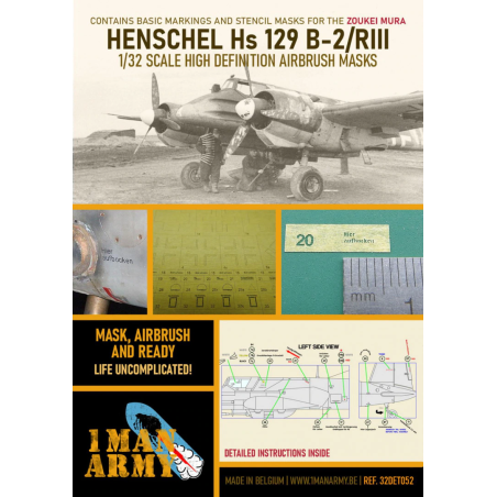 1 Man Army 1/32 MASK for Henschel Hs-129 B2/RIII