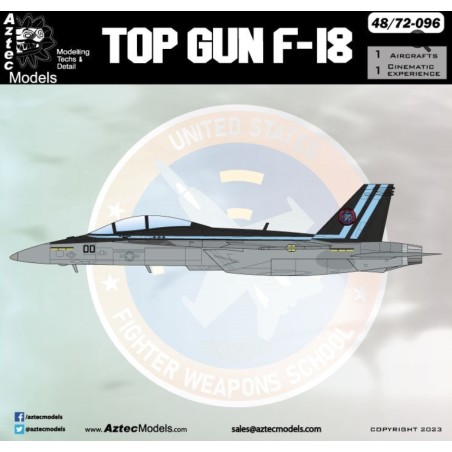 Aztec Models Decals 1/48  F-18 Hornet "Top Gun". F-18 from the 2022 motion picture "Top Gun: Maverick"