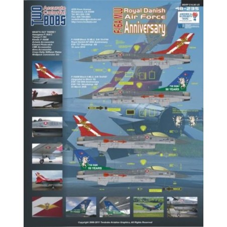 Two Bobs decals 1/48 Lockheed-Martin F-16MLU Royal Danish Air Force Anniversary Vipers