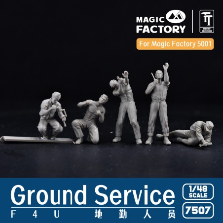 Figuras en resina Magic factory 1/48 Ground Service Crew Set