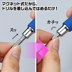 Portabrocas GodHand Quick Power Pin Vise GH-PBQ magnético para brocas hexagonales 4 mm 2