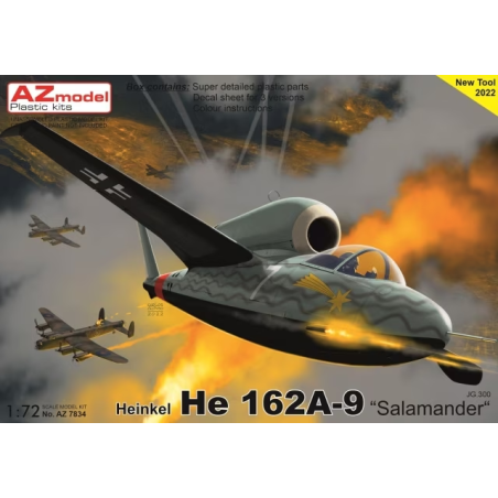 Maqueta de avión Az Models 1/72 Heinkel He 162A-9 "Salamander" JG.300