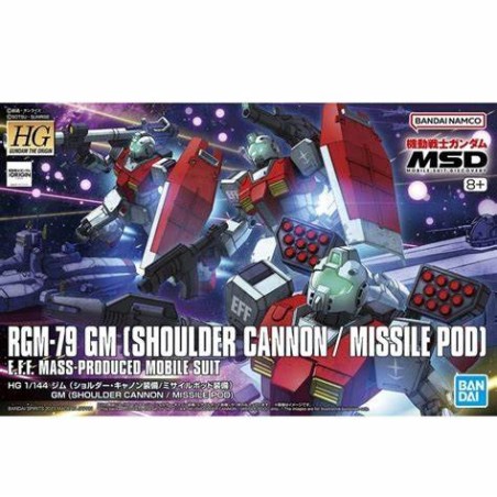 Bandai 1/144 HG GM (Shoulder Cannon/ Missile Pod Equipment) Gundam model kit