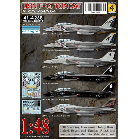 DXM Decals  1/48 USN F-14A VF-2/VX-4/VF-154 Tomcat Collection 4