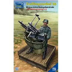 Riich Models WWII German Zwillingssockel 36 Anti-Aircraft MG Mount w.S