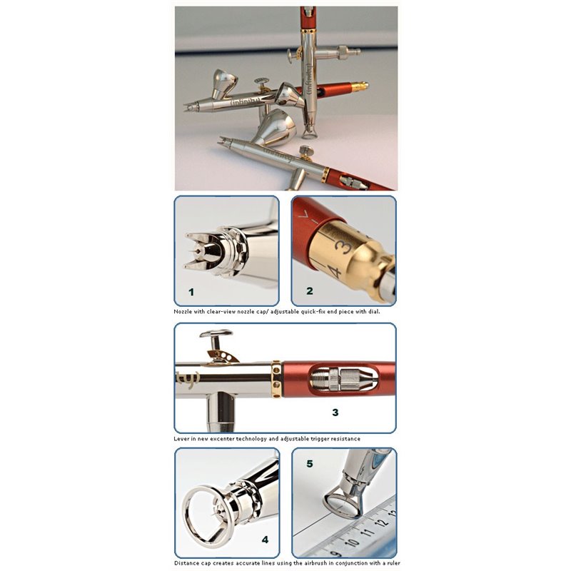 Harder & Steenbeck Aerógrafo Infinity 2 en 1 0,15 y 0,4 mm