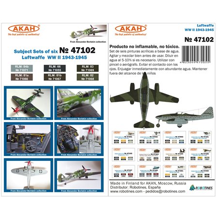 Set de Pinturas Aviones WWII 1943 - 1945