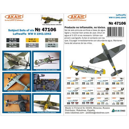 Set de Pinturas Aviones WWII 1941 - 1943
