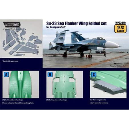 /72 Su-33 Sea Flanker Wing Folded Set (for Hasegawa 1/72) 