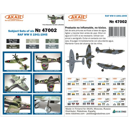 Set de Pinturas British Aircraft of the 2nd World War, 1941-45